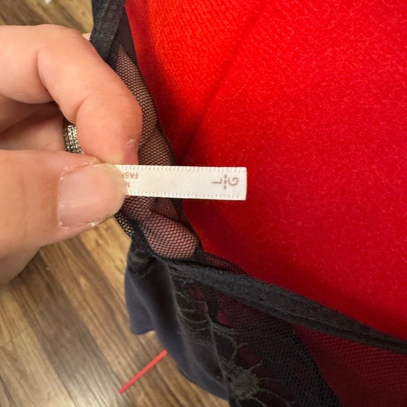 Free People Black Lace V-Neck Long Sleeve Lace Trim Top - Picture 5 of 5